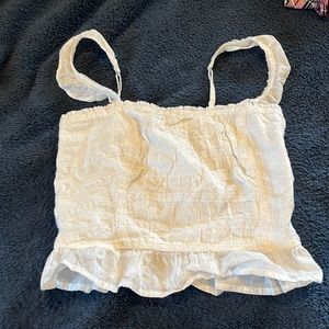 abercrombie & fitch white cropped tank